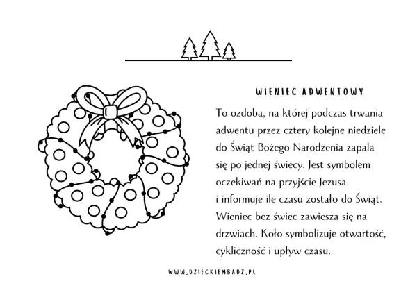 Wieniec adwentowy, ozdoba z kółkami i kokardą, to ciekawa ciekawostka o Bożym Narodzeniu. Symbolizuje oczekiwanie i upływ czasu.